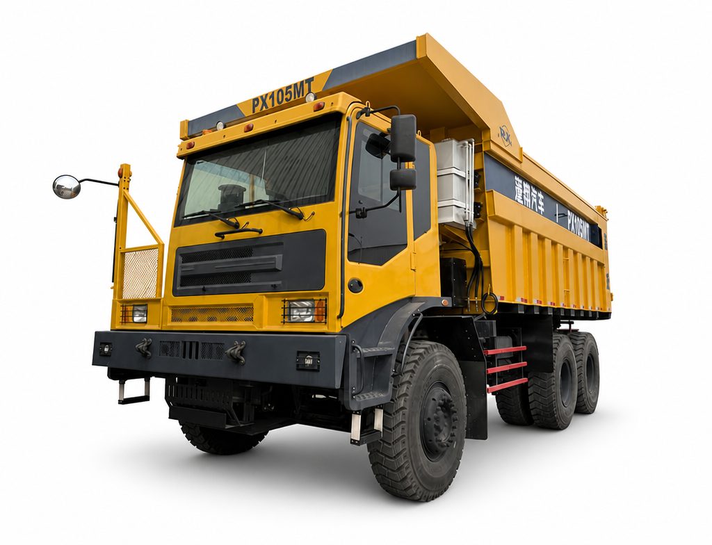 PX105 70-tonový terénny banský sklápač